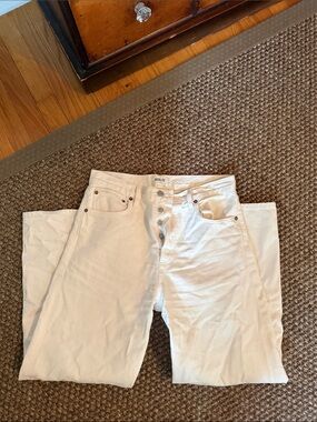 Agolde Women's White Straight Button-Fly Jeans